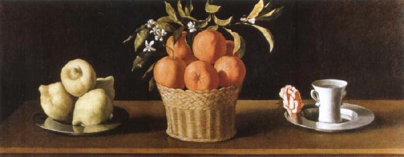 Francisco de Zurbaran still life with lemons,oranges and a rose China oil painting art